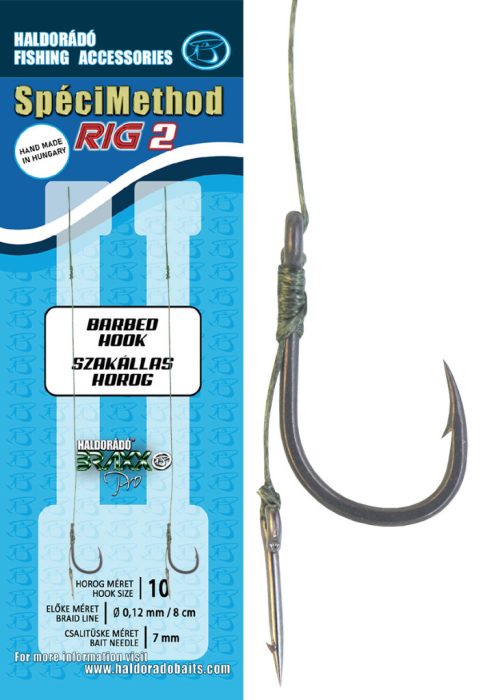 Haldorádó SpéciMethod Rig2 Braid 7 mm / 10 barbed előkötött horog