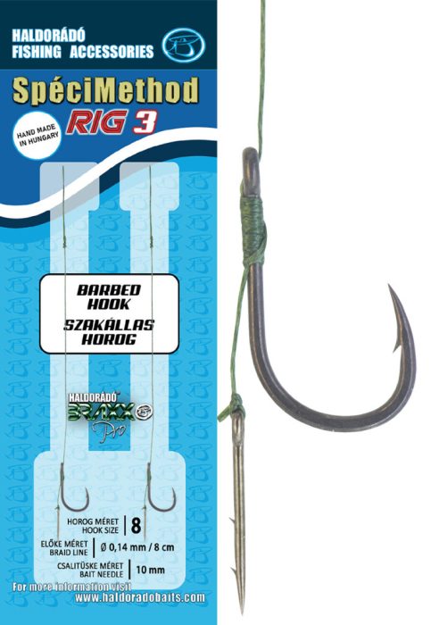 Haldorádó SpéciMethod Rig3 Braid 10 mm / 8 barbed előkötött horog