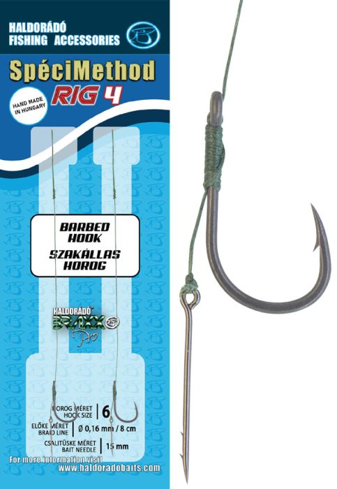 Haldorádó SpéciMethod Rig4 Braid 15 mm / 6 barbed előkötött horog