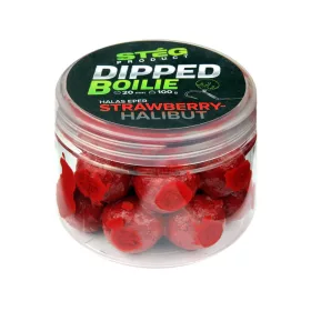 STÉG Stég Dipped boilie 100g 20mm Strawberry-Halibut