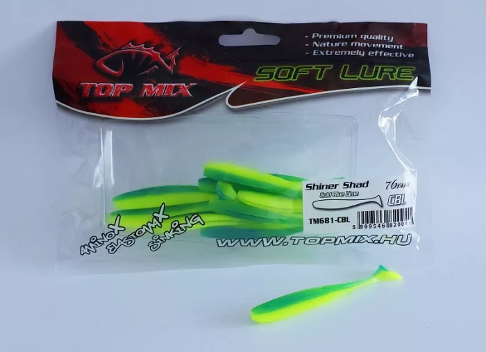Top Mix Shiner Shad gumihal Cold Blue-Lime 76 mm