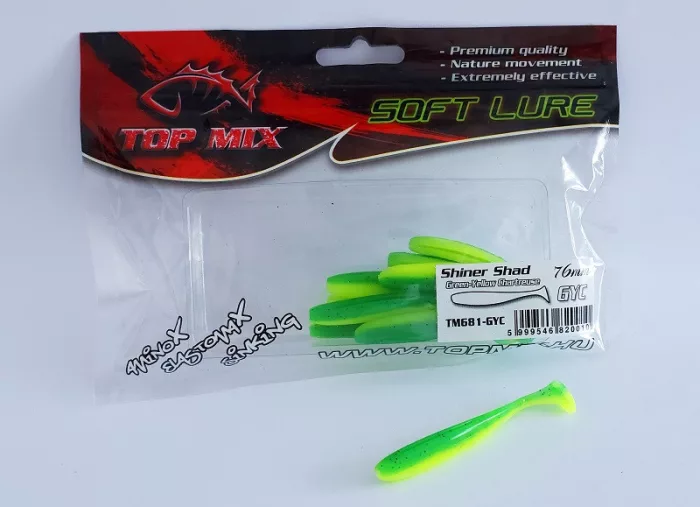 Top Mix Shiner Shad gumihal Green-Yellow Chartreuse 76 mm