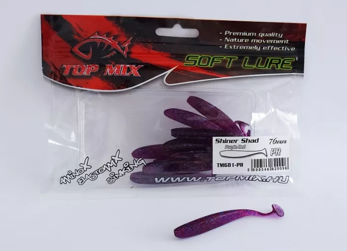 Top Mix Shiner Shad gumihal Purple Red 76 mm