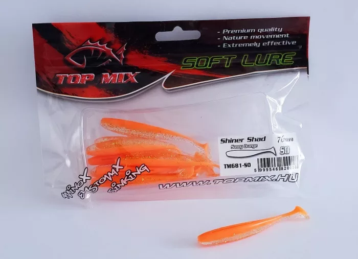 Top Mix Shiner Shad gumihal Sunny Orange 76 mm