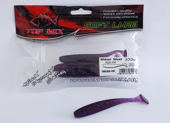 Top Mix Shiner Shad gumihal Purple Red 100 mm