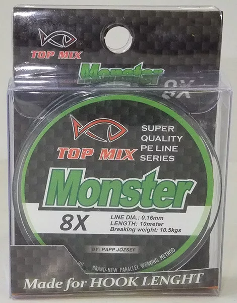 TOP MIX X8 Monster fonott előke zsinór 0,16mm
