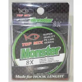 TOP MIX X8 Monster fonott előke zsinór 0,18mm