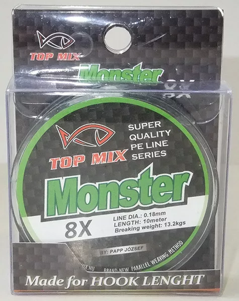 TOP MIX X8 Monster fonott előke zsinór 0,18mm