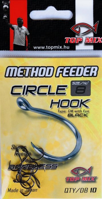 TOP MIX Method Feeder Circle Hook horog Barbless #8
