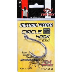 TOP MIX Method Feeder Circle Hook horog Barbless #10