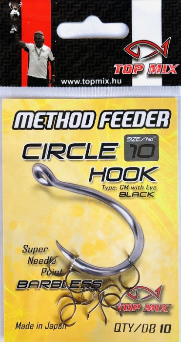 TOP MIX Method Feeder Circle Hook horog Barbless #10