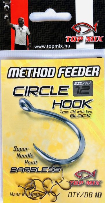 TOP MIX Method Feeder Circle Hook horog Barbless #12