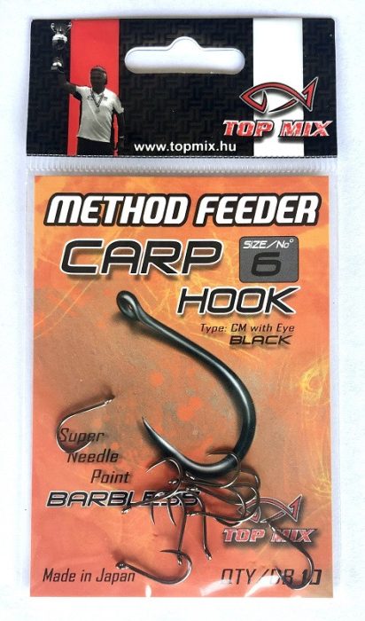 TOP MIX Method Feeder Carp Hook horog Barbless #8