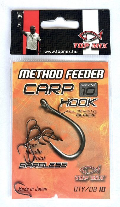 TOP MIX Method Feeder Carp Hook horog Barbless #10