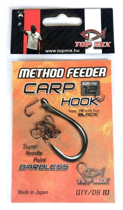 TOP MIX Method Feeder Carp Hook horog Barbless #12