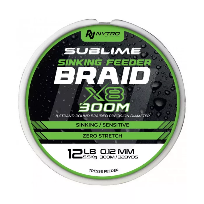 NYTRO SUBLIME X8 SINKING FEEDERBRAID 0,12 300M