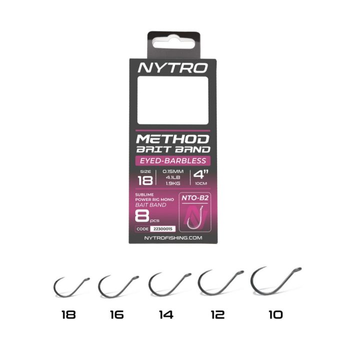 NYTRO NTO-B2 ELŐKÖTÖTT SZAKÁLL NÉLKÜLI CSALIGYŰRŰS METHOD ELŐKE 10 CM 18/0,15MM