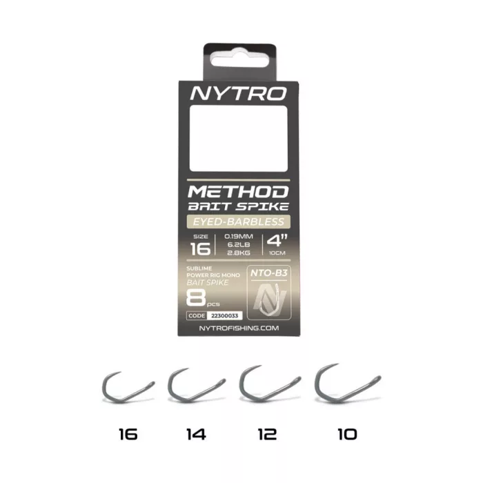 NYTRO NTO-B3 ELŐKÖTÖTT SZAKÁLL NÉLKÜLI CSALITÜSKÉS METHOD ELŐKE 10 CM 10/0,25MM