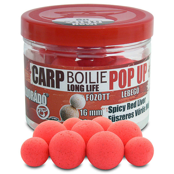 Pop Up főzött csalizó bojli - Fűszeres Vörös Máj 16-20 mm